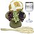 Kit Arranjo Santa Ceia Pão Italiano M 3 Uvas 14cm Taça 290ml e Trigo - Imagem 1