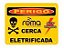 Placa Advertencia De Cerca Eletrica 2 Cores Frente E Verso A - Imagem 1