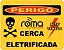 Placa Advertencia De Cerca Eletrica 2 Cores Frente E Verso - Imagem 1