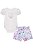 CONJUNTO BODY EM COTTON E SHORT ESTAMPADO EM SUPER CETIM KUKIÊ - Imagem 1