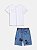 CONJUNTO T-SHIRT MANGA CURTA E BERMUDA JEANS LEVE MICKEY YOUCCIE - Imagem 2