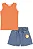 CONJUNTO BLUSA REGATA E SHORT JEANS KUKIÊ - Imagem 1