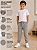 Calça Jogger Infantil Moletom Bege e Cinza Onda Marinha - Imagem 8