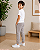 Calça Jogger Infantil Moletom Bege e Cinza Onda Marinha - Imagem 9