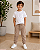 Calça Jogger Infantil Moletom Bege e Cinza Onda Marinha - Imagem 2