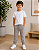 Calça Jogger Infantil Moletom Bege e Cinza Onda Marinha - Imagem 7
