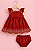 Vestido Bebê Vermelho Bordado com Calcinha - Imagem 4