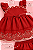 Vestido Bebê Vermelho Bordado com Calcinha - Imagem 6