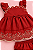 Vestido Bebê Vermelho Bordado com Calcinha - Imagem 5