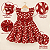 Vestido Infantil Vermelho Floral com Laço e Babados - Imagem 6