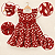 Vestido Infantil Vermelho Floral com Laço e Babados - Imagem 5
