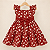 Vestido Infantil Vermelho Floral com Laço e Babados - Imagem 4