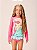 Blusa Infantil Praia Ariel Rosa Manga Longa - Imagem 5