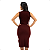 Vestido Midi canelado com fenda gola alta - Imagem 8