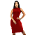Vestido Midi canelado com fenda gola alta - Imagem 1