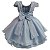 Vestido Infantil Bordado Azul com Cinto em Pérola - Imagem 3