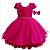 Vestido Infantil Bordado Pink com Cinto em Pérola - Imagem 1