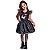Fantasia Vestido Halloween Morcegos Prata - Imagem 1