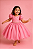 Vestido Rosa Com Aplique de Flores - Imagem 5