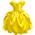 Vestido Infantil Princesa Bela e a Fera Amarelo - Imagem 1