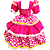 Vestido Junino Infantil Rosa Flor - Imagem 2