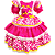 Vestido Junino Infantil Rosa Flor - Imagem 1