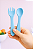 Kit Talher em Silicone Colher Garfo Azul - Imagem 3