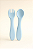 Kit Talher em Silicone Colher Garfo Azul - Imagem 4