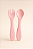 Kit Talher em Silicone Colher Garfo Rosa - Imagem 4