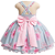 Vestido Infantil Florido Rosa com Tule e Cinto e Laço de Pérolas - Imagem 3