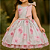 Vestido Infantil Florido Rosa com Tule e Cinto e Laço de Pérolas - Imagem 4