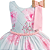 Vestido Infantil Florido Rosa com Tule e Cinto e Laço de Pérolas - Imagem 2