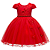 Vestido Infantil Vermelho com Renda - Imagem 1