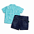 Conjunto Infantil Masculino Camisa Verde + Bermuda Jeans - Imagem 4
