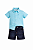 Conjunto Infantil Masculino Camisa Verde + Bermuda Jeans - Imagem 1