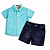 Conjunto Infantil Masculino Camisa Verde + Bermuda Jeans - Imagem 3