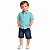 Conjunto Infantil Masculino Camisa Verde + Bermuda Jeans - Imagem 2