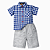 Conjunto Infantil Masculino Camisa Xadrez+ Bermuda Jeans - Imagem 1