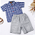 Conjunto Infantil Masculino Camisa Xadrez+ Bermuda Jeans - Imagem 3