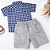 Conjunto Infantil Masculino Camisa Xadrez+ Bermuda Jeans - Imagem 4