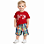 Conjunto Infantil Masculino Camiseta Vermelha + Bermuda - Imagem 2