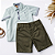 Conjunto Infantil Masculino Camisa Verde + Bermuda Sarja Verde - Imagem 2