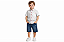 Conjunto Infantil Masculino Camisa Social Bege + Bermuda Jeans - Imagem 4