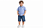 Conjunto Infantil Masculino Camisa Social Azul + Bermuda Jeans - Imagem 4