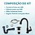Kit Completo para Banheiro ABS Black com Torneira, Válvula, Sifão e Engate - KIT1168ABSBLACK - Imagem 2