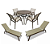 Kit Jogo de Mesa 4 Cadeiras e 2 Espreguiçadeiras de Piscina - Imagem 1