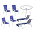 Kit Jogo de Mesa 4 Cadeiras e 2 Espreguiçadeiras Lótus Ondulada - Imagem 1