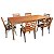 Conjunto de Mesa Jantar Retangular Tampo de Madeira 6 Cadeiras Horizonte - Imagem 1