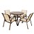 Conjunto Lótus Premium 01 Mesa Ripada 1.00m + 4 Cadeiras Lótus - Imagem 1