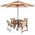 Conjunto Lótus Premium Com Mesa Ripada 0,80 cm + 4 Cadeiras + Ombrelone - Imagem 1